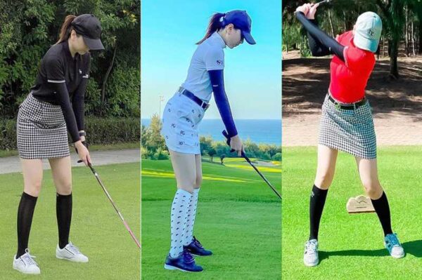 phong cách thời trang golf đa màu sắc