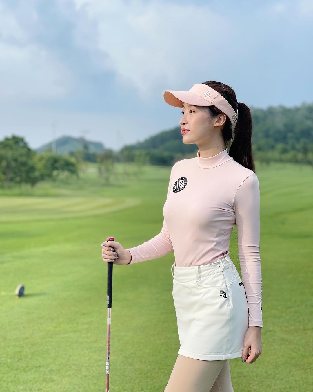 quần áo golf nữ màu hồng PG