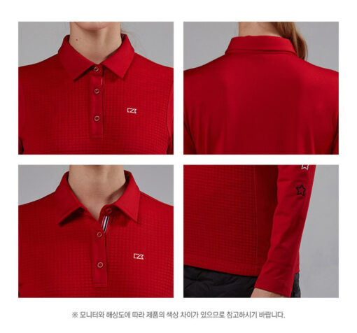 áo thun golf nữ cutterbuck đỏ